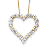 14k 4 carat Lab Grown Diamond VS+ F+ Complete 18 inch Heart Pendant Necklace